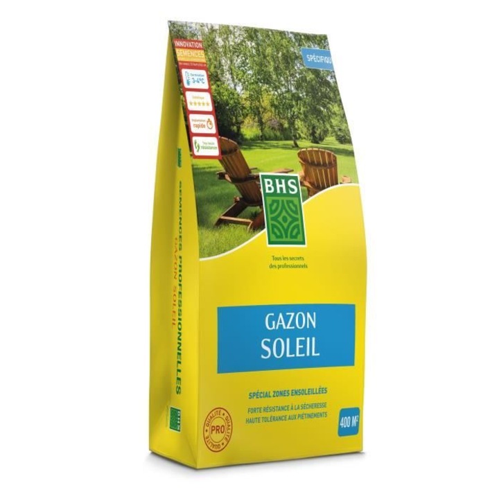 Seminte gazon BHS Sun Lawn 10kg, rezistent la clima mediteraneana si seceta