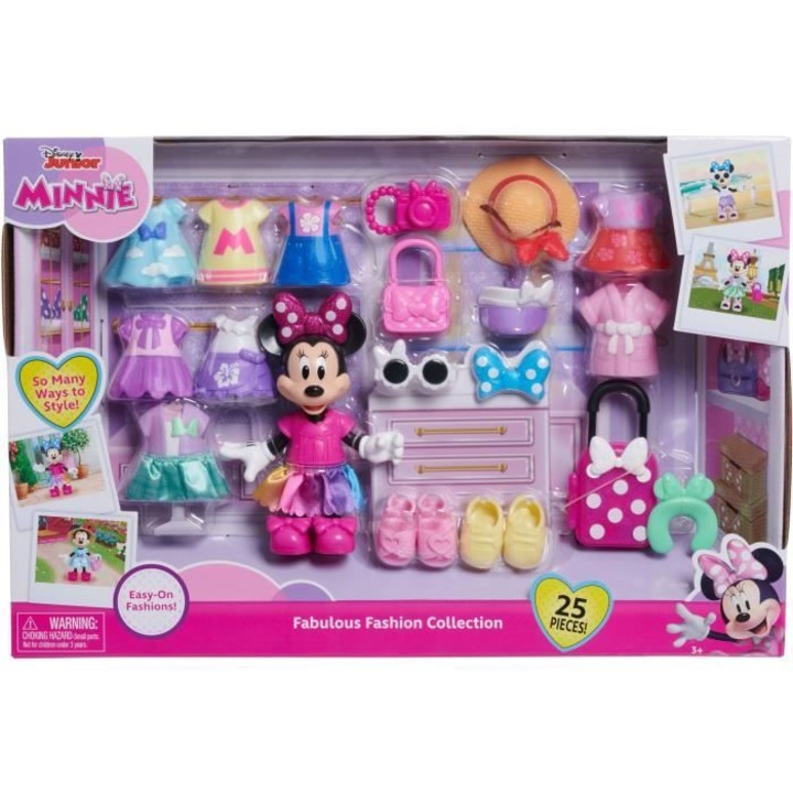 Babaház, Disney, Minnie egér, 25 kiegészítővel, 15 cm