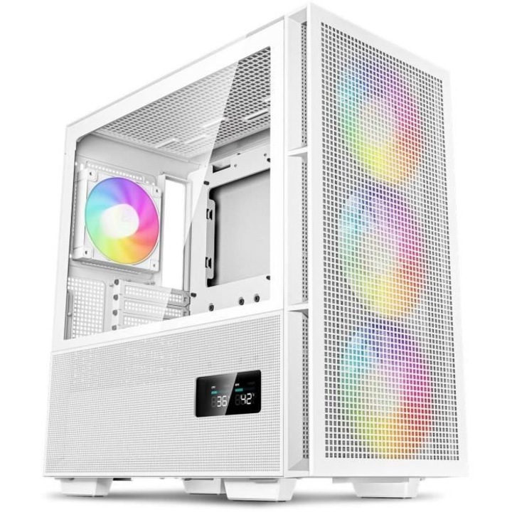 Кутия за компютър DeepCool CH560 DIGITAL, бяла, mid-tower, формат E-ATX
