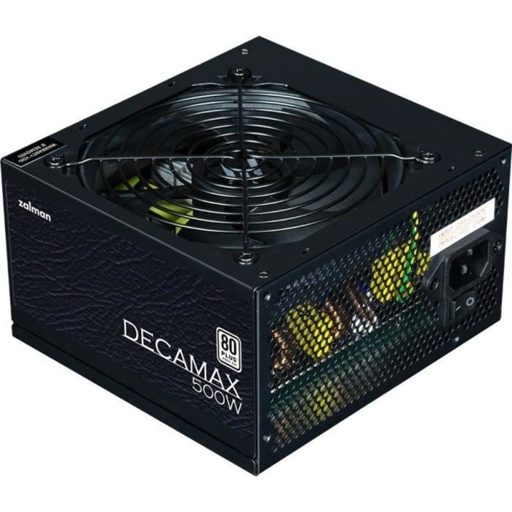 Sursa PC Zalman DecaMax 500W 80+ Non-Modular Ventilator 120mm Negru