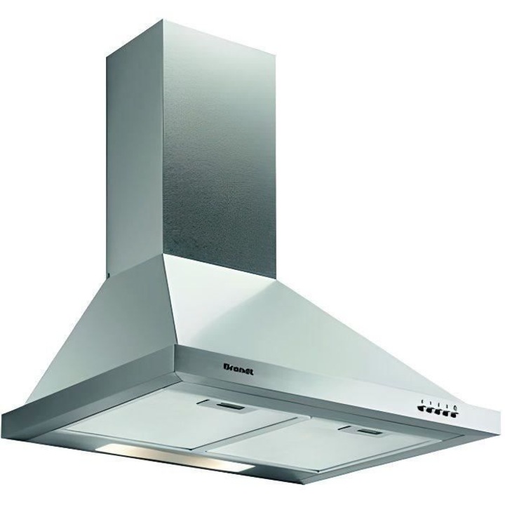 Hota total incorporabila Pyramis Turbo Plus, 1 motor, putere de absorbtie maxima 730mc/h, 55cm, electronic control, Timer, finisaj metal vopsit gri si rama inox