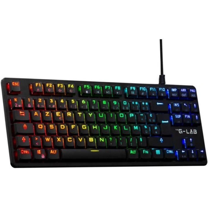 Tastatura gaming, The G-Lab, KEYZ PLATI, mecanica, RGB, neagra, TKL
