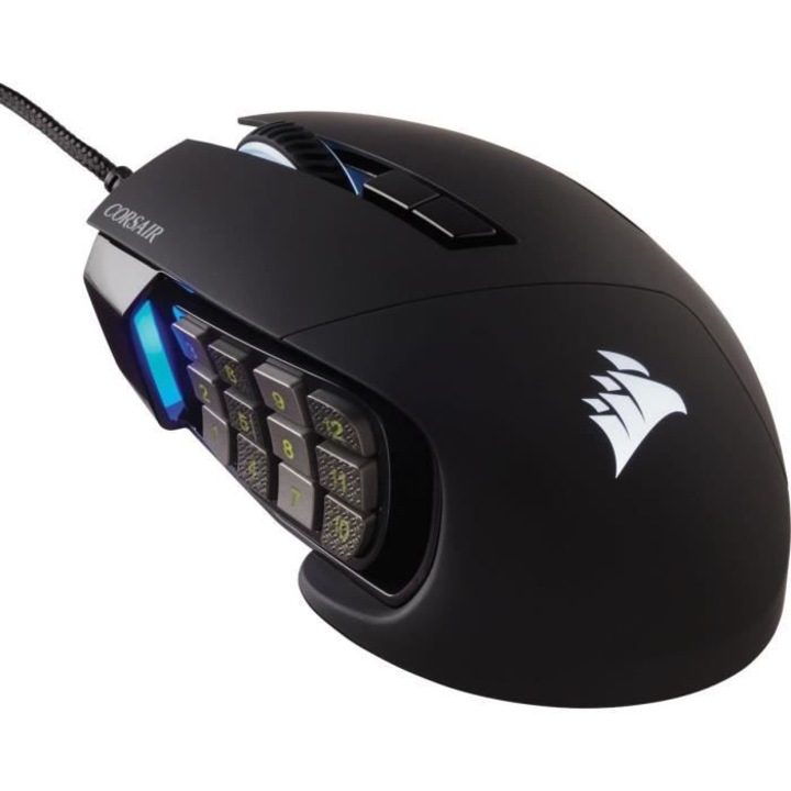CORSAIR SCIMITAR RGB ELITE gamer egér, 18 000 DPI, fekete