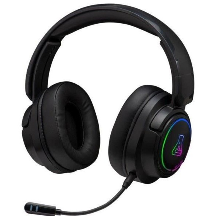 Vezeték nélküli gamer fejhallgató, The G-Lab, KORP IRIDIUM, mikrofon, RGB, fekete