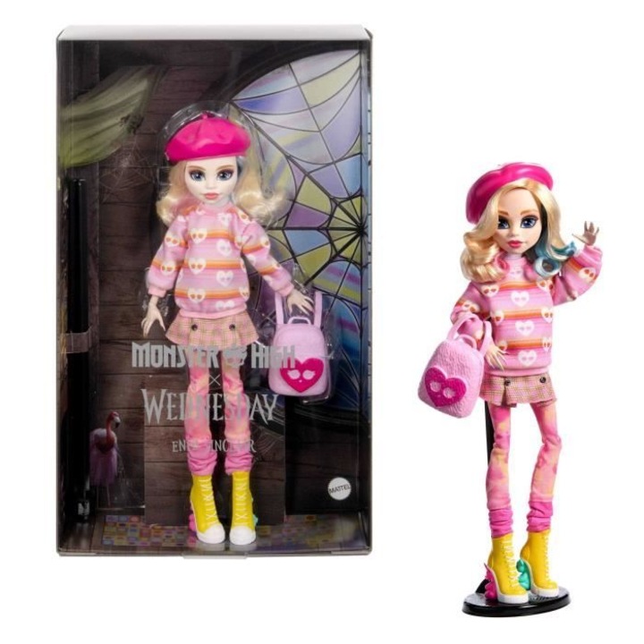Кукла Monster High, Енид Синклер, розов костюм, аксесоари