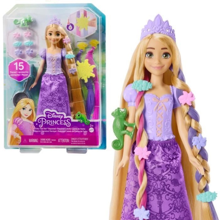Disney Princess Rapunzel baba hosszú hajjal, 3 év+