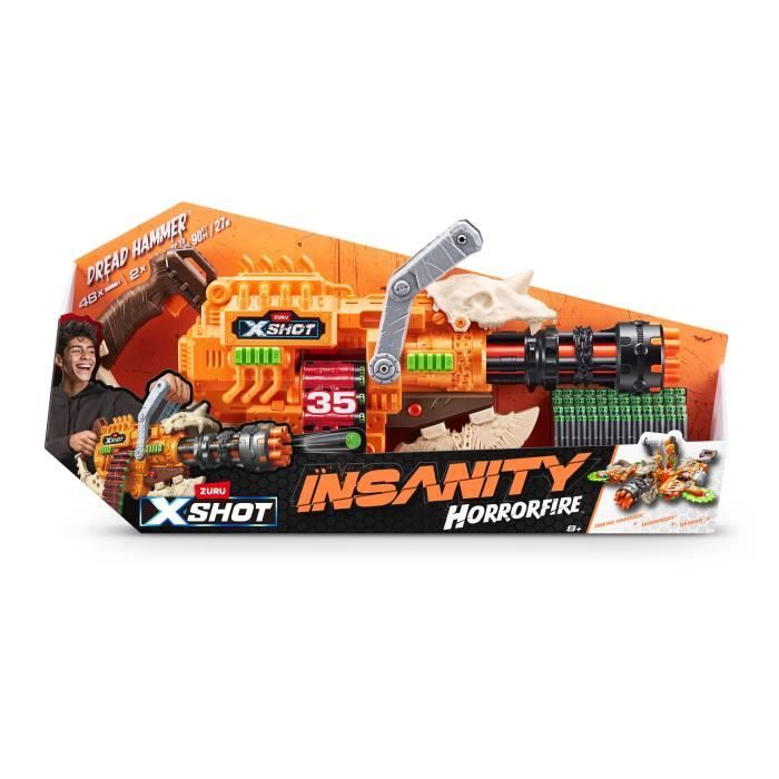 Pistol de jucarie XShot Mad Mega Barrel Insanity, Zuru, 72 sageti