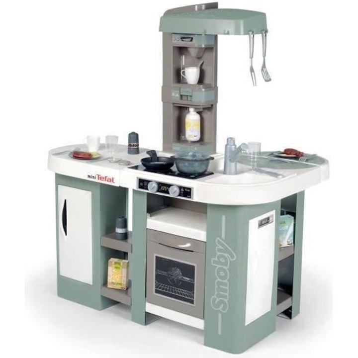 Smoby Tefal Cuisine Studio XL gyerek konyhai szett, 34 kiegészítővel, varázsbuborék funkcióval, 3 éves kortól