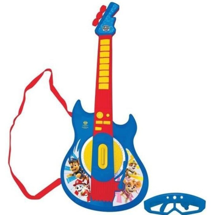 Világító elektromos gitár Mancs őrjárat, Lexibook, 59 cm, szemüveggel és mikrofonnal