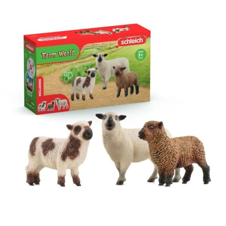 Фигурка "Три овце", Schleich, 5x19x11 см, за деца над 3 години
