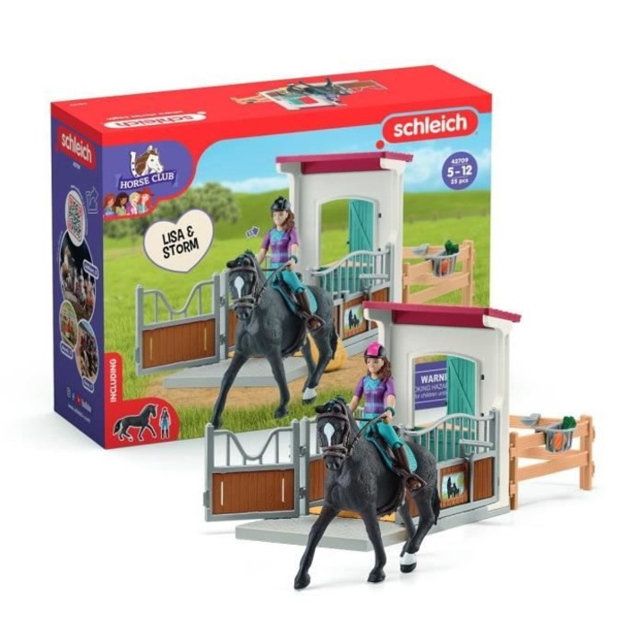 Фигурка на кон, Schleich, Лиза и Сторм, аксесоари, 5+ години