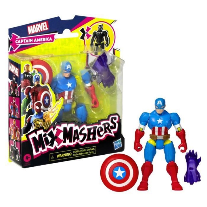 Фигурка на Капитан Америка от Hasbro MixMashers с аксесоари