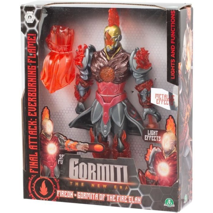 Figurina Gormiti, Fireon, atac cu lumina, 27 cm, de la 4 ani