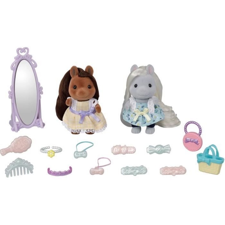Комплект фигурки на Sylvanian Families - Пони приятели с комплекти за стилизиране