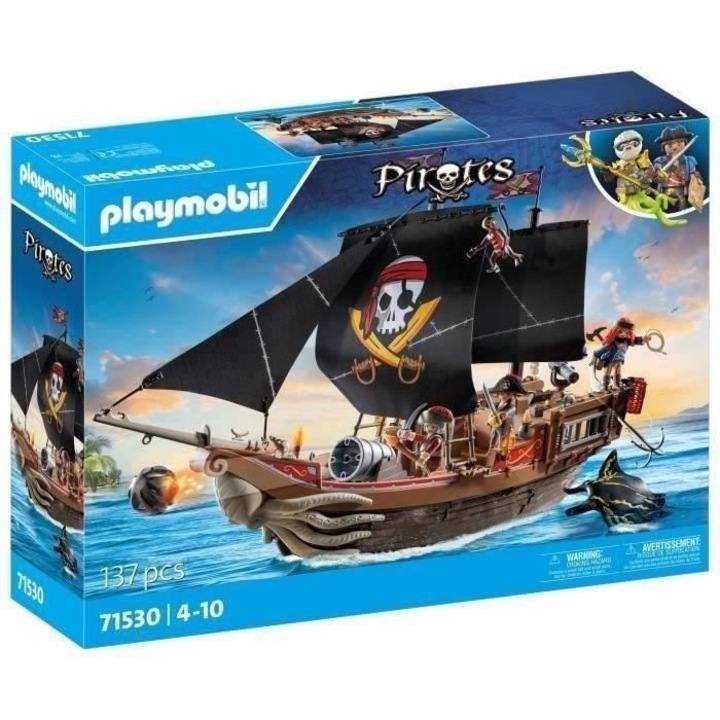 Пиратски кораб, Playmobil, 137 части, 3 героя, 4 животни
