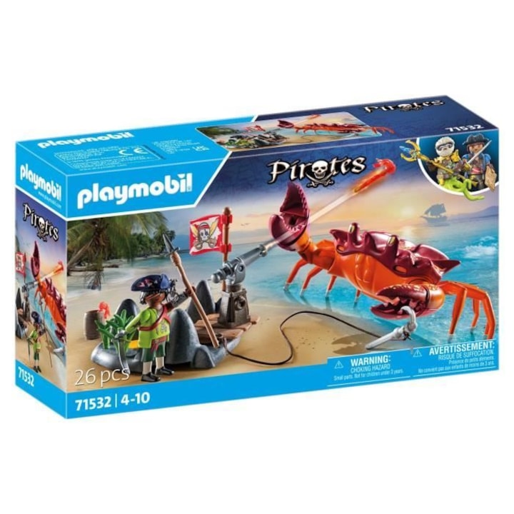 Комплект фигурки, Playmobil, 71532, пирати и гигантски рак, многоцветни