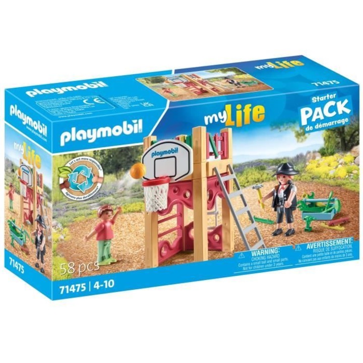Фигурка Playmobil, 71475, дърводелец с кула за игра
