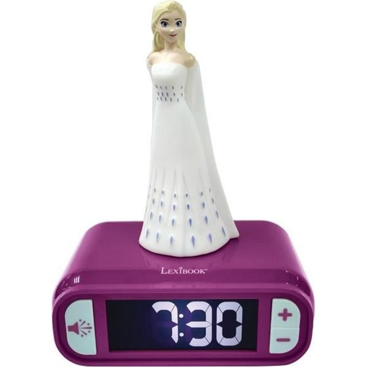 Ceas radio cu alarma si lumini de noapte, Lexibook, The Snow Queen II