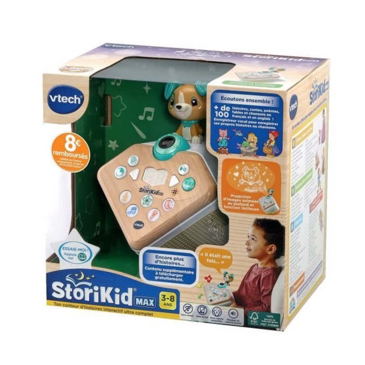 Interaktív gyerekjáték, Vtech, Storikid Max, FSC fából
