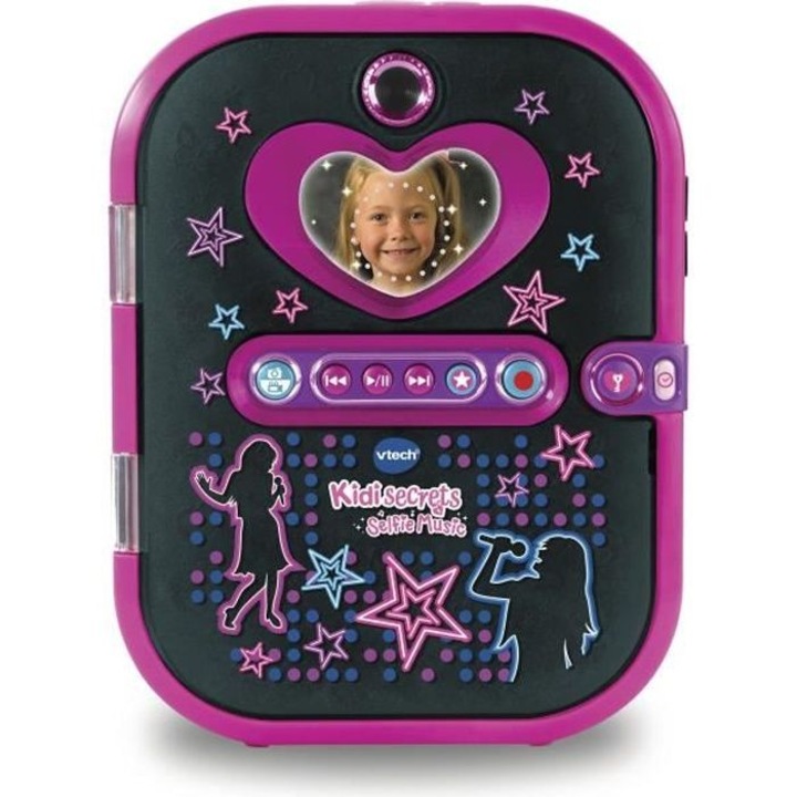 Vtech Kidisecrets Selfie Music zenei elektronikus napló, fekete