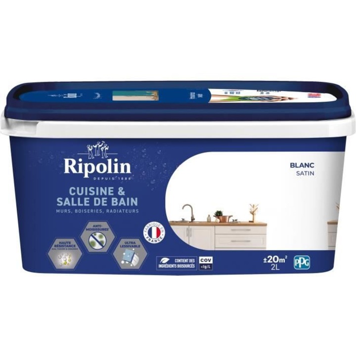 Falfesték, Ripolin, konyha és fürdőszoba, 2 L, fehér