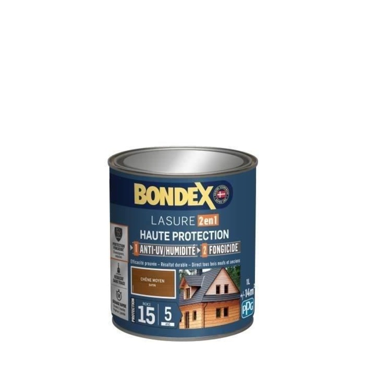 BONDEX 2 az 1-ben Selyemfényű festék, magas védelem, közepes tölgy