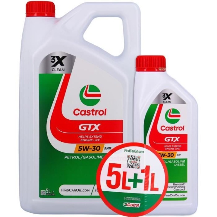 Ulei motor, Castrol GTX 5W-30 RN17 set 5L+1L - eMAG.ro