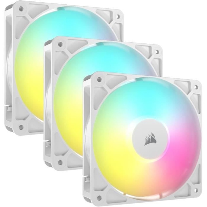 CORSAIR RS120 120 mm ARGB számítógép rendszerhűtő ventilátor, 3 darabos készlet, fehér