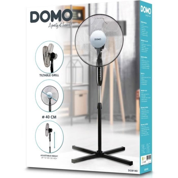 Ventilator de podea, DOMO, DO8140, 40W, 40cm