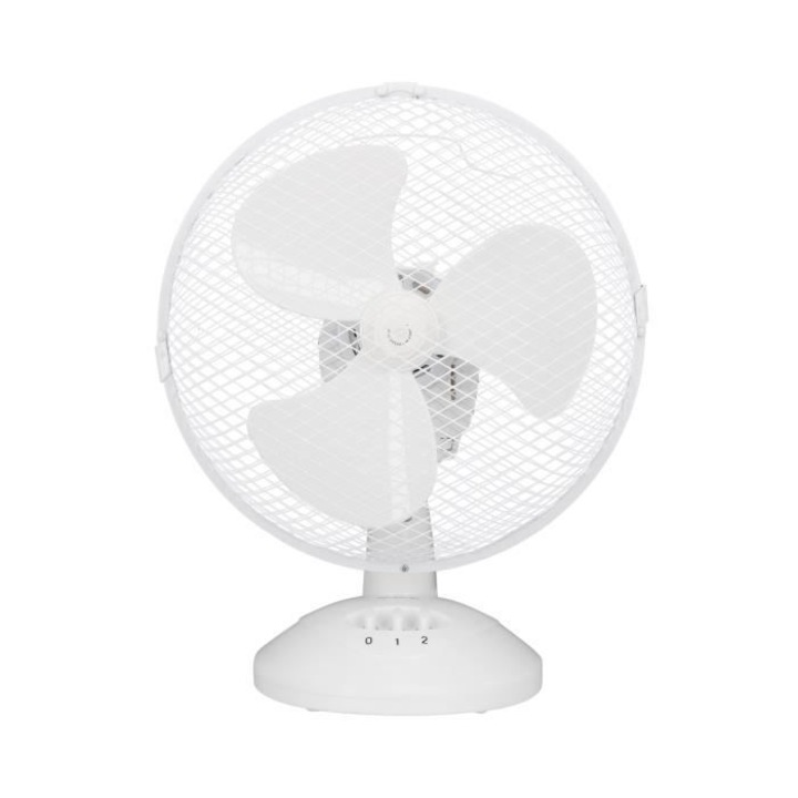 Oceanic asztali ventilátor, 30W, 23 cm átmérő, 2 sebességfokozat, oszcilláló, fehér