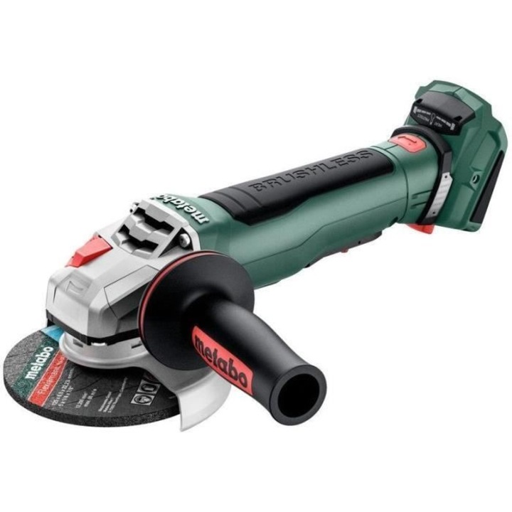 Акумулаторен ъглошлайф, Metabo, WPB 18 LT BL 11-125 Quick, 18 V, MetaBOX 165 L