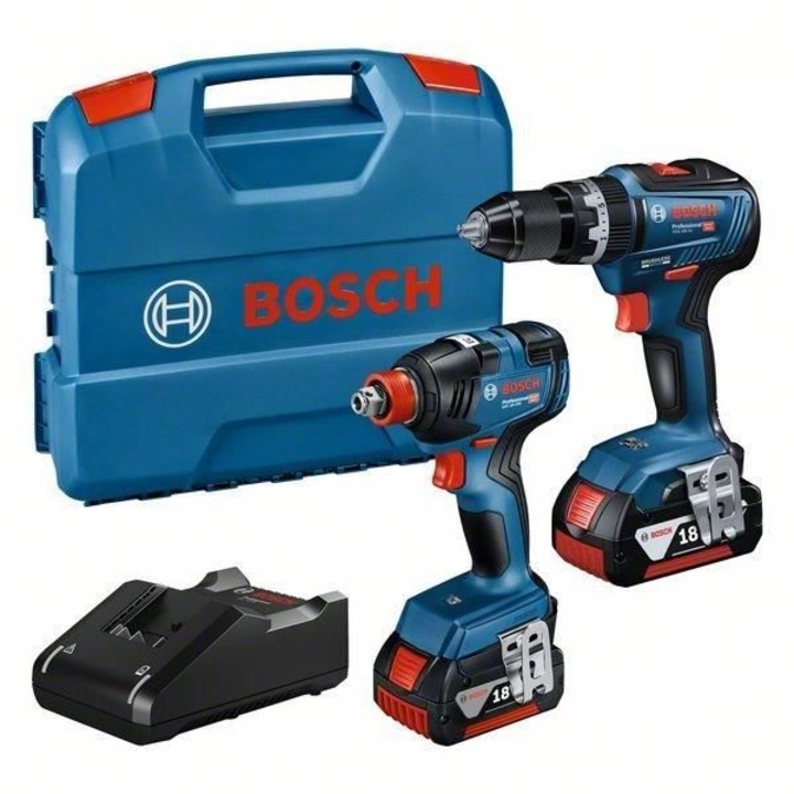 Винтоверт Bosch GDX/GSB, 18V, 1750rpm, 350Nm, azzurro, комплект valigetta и 2 батерии