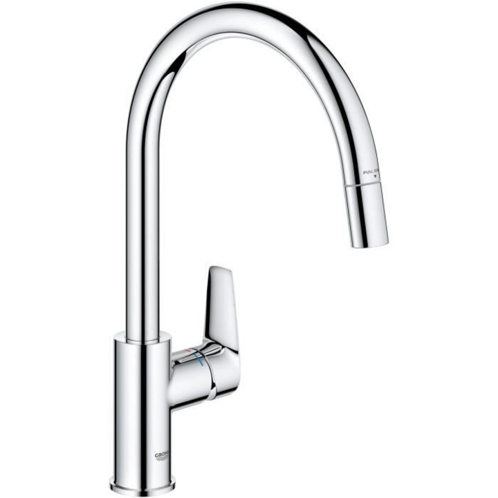 Смесител за баня, GROHE, StartEdge, едноръкохватков, хром, висок C-образен чучур