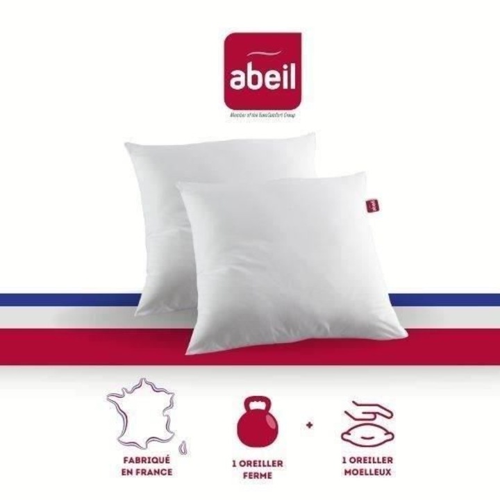 Abeil DOUBLE COMFORT 2 db-os párnaszett, 100% pamut, 60x60cm