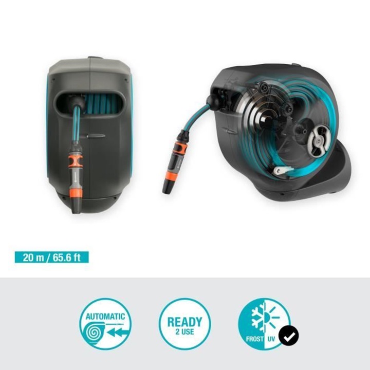 Градински маркуч, Gardena, стенна опора, 20м, син