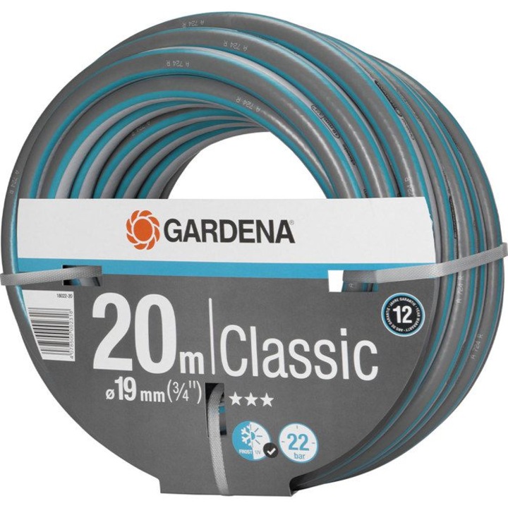 Gardena Classic kerti tömlő, 20m, O19mm, nagy nyomásállóság 22 bar