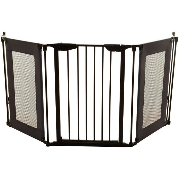 Biztonsági korlát, Dreambaby, 3 panel, 85.5-200x74cm, kétirányú, fekete