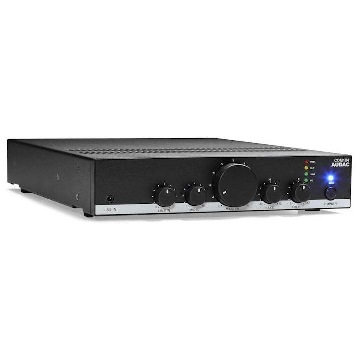 Amplificator public address Audac 40W, negru, 100V, 43,7x217,5x300mm