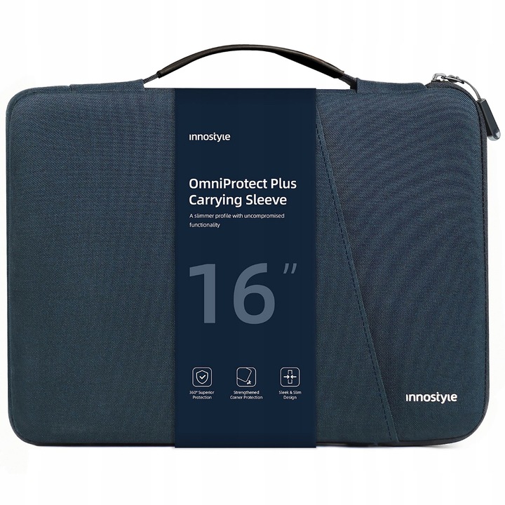 Innostyle OmniProtect Plus laptoptáska, vízálló, nylon, kék, 39x28x4cm, akár 16"-os laptopokhoz