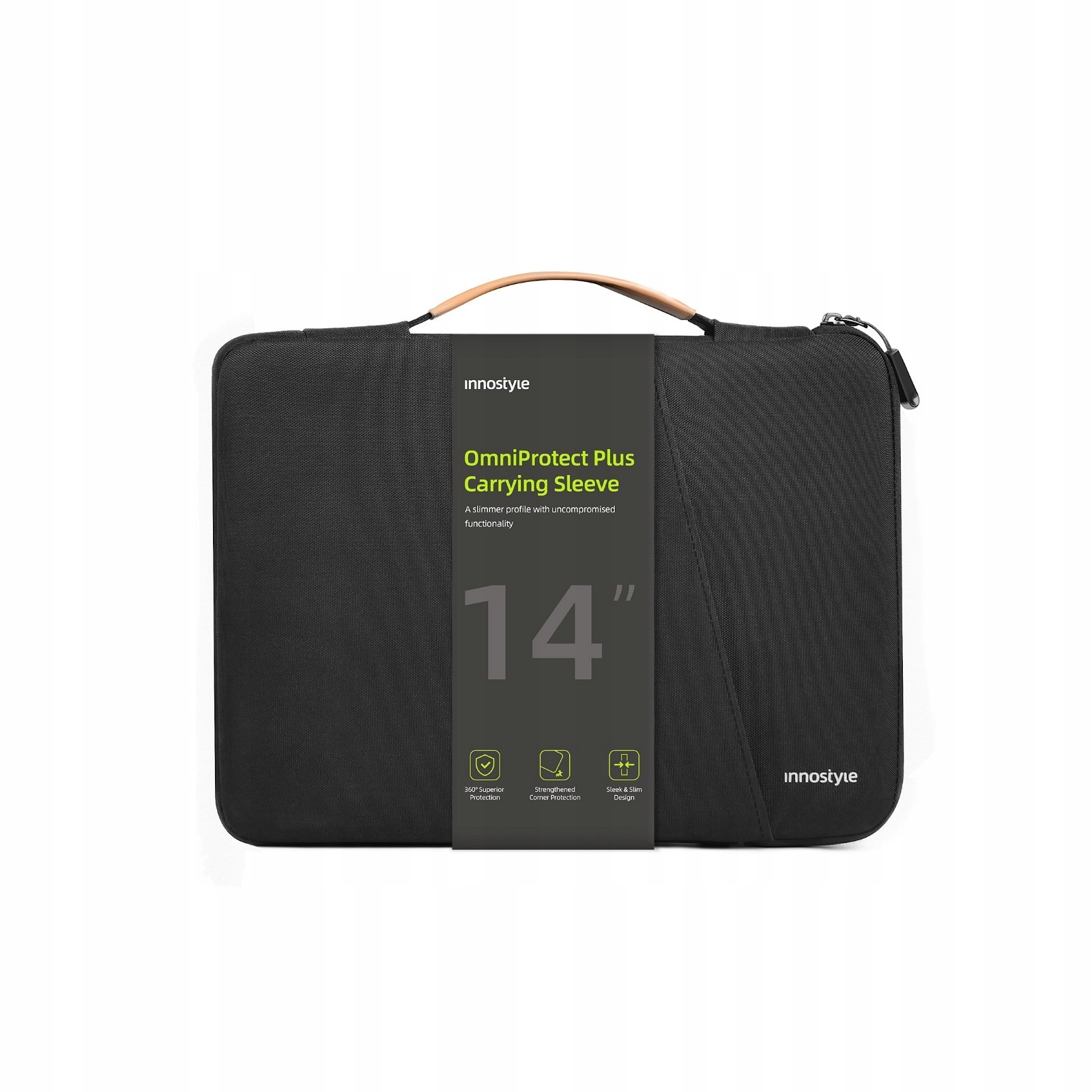 Husa laptop 14", Innostyle OmniProtect Plus, waterproof, neagra, 36x26x4cm, 300g