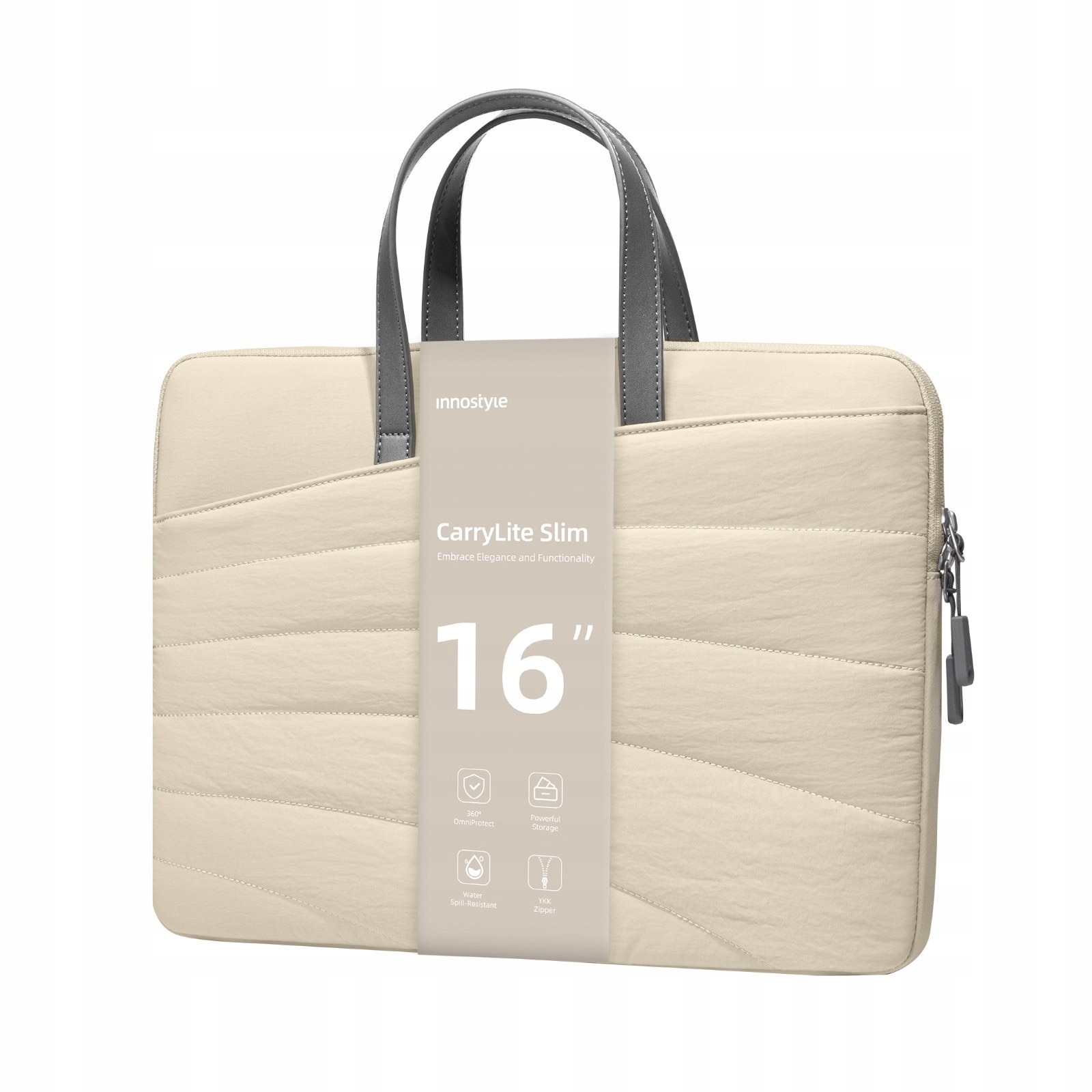 Geanta laptop CarryLite Slim, 15.6", waterproof, bej, set 1x