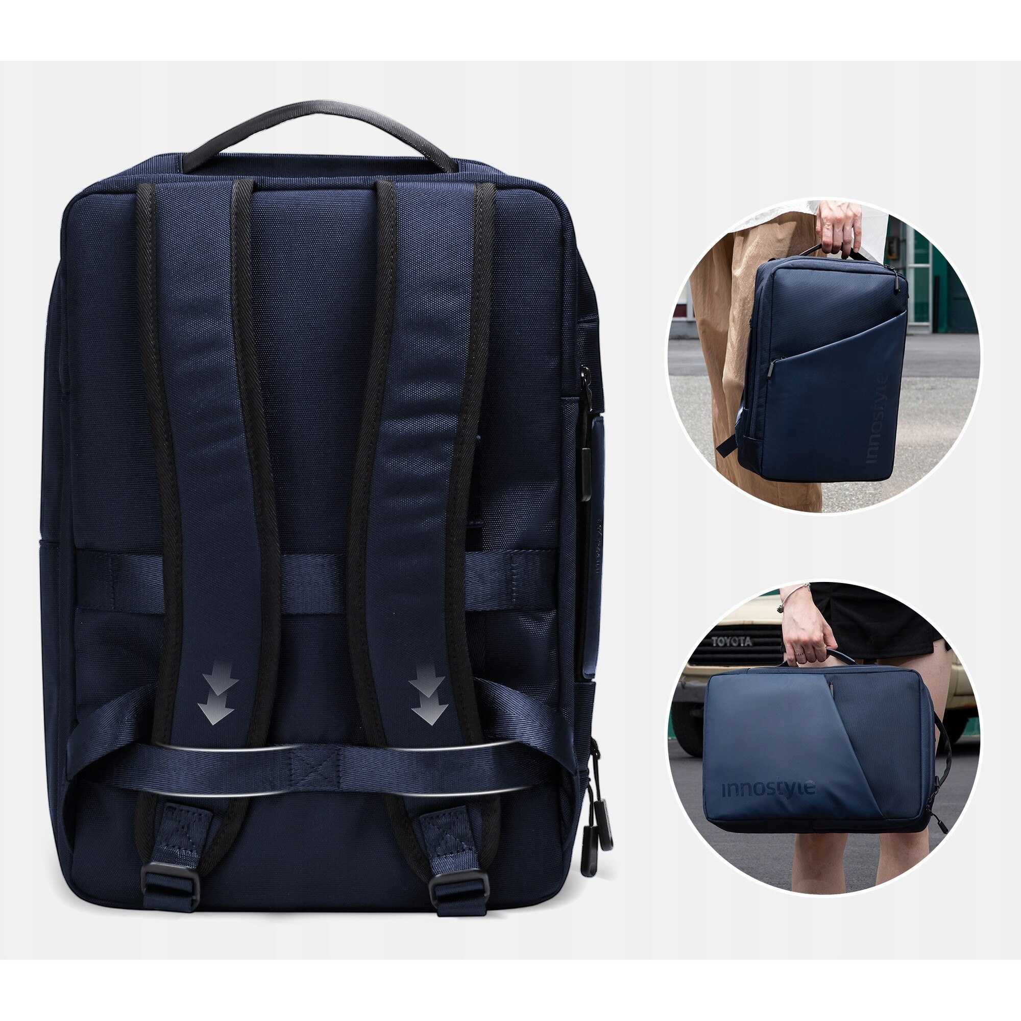 Rucsac laptop 15,6", Innostyle DailyCommute, waterproof, 21L, albastru, 44x31x15cm