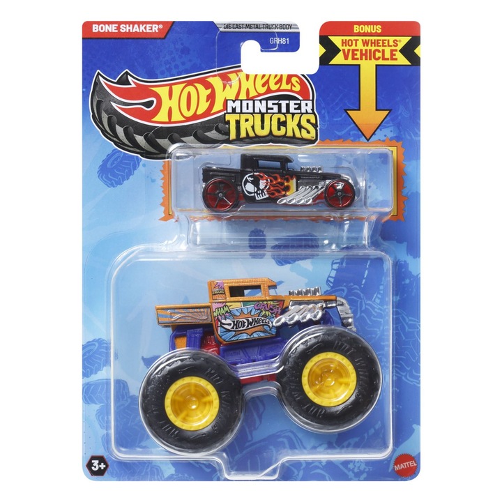 Hot Wheels Monster Truck és Bone Shaker többszínű autószett