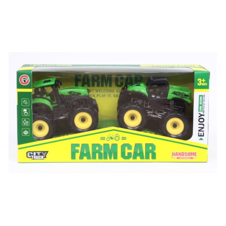 Set utilaje de constructie de jucarie, tractor + quad, 2-pak, multicolor