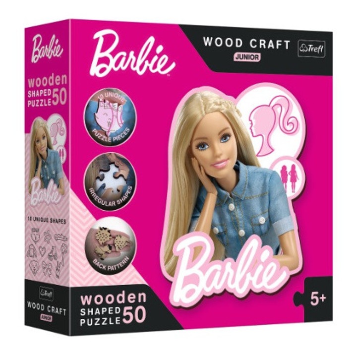 Barbie kirakó 50 darabos, Trefl, fa, többszínű