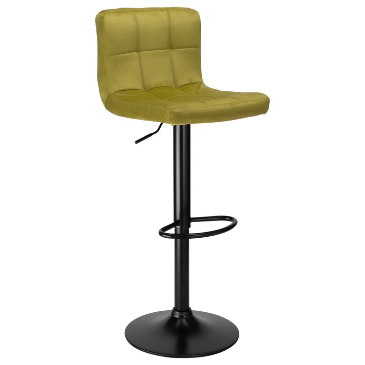 Hoker Arako, tapicerie velur oliwkowy, inaltime reglabila, rotativ, set