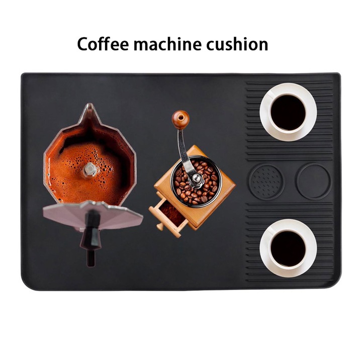 Подложка за кафе, Infinitara, силиконова, неплъзгаща се, черна, 60x40 см