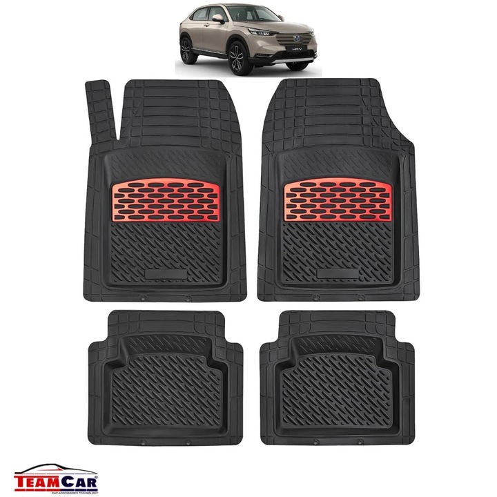 TeamCar® autószőnyeg tálcás kialakítás, kompatibilis a Honda HR-V 3 (2021-től napjainkig) modellekkel - SUV piros