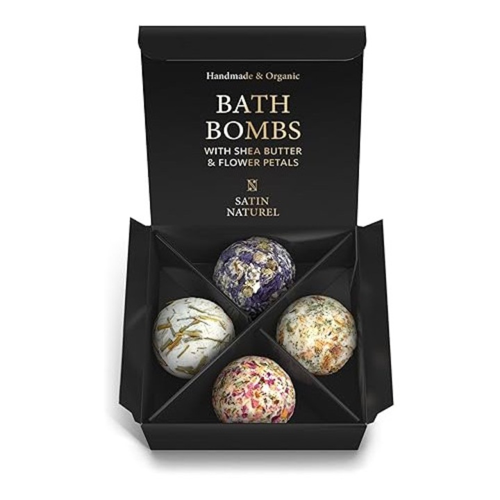 Set de 4 bombe de baie Satin Naturel BIO