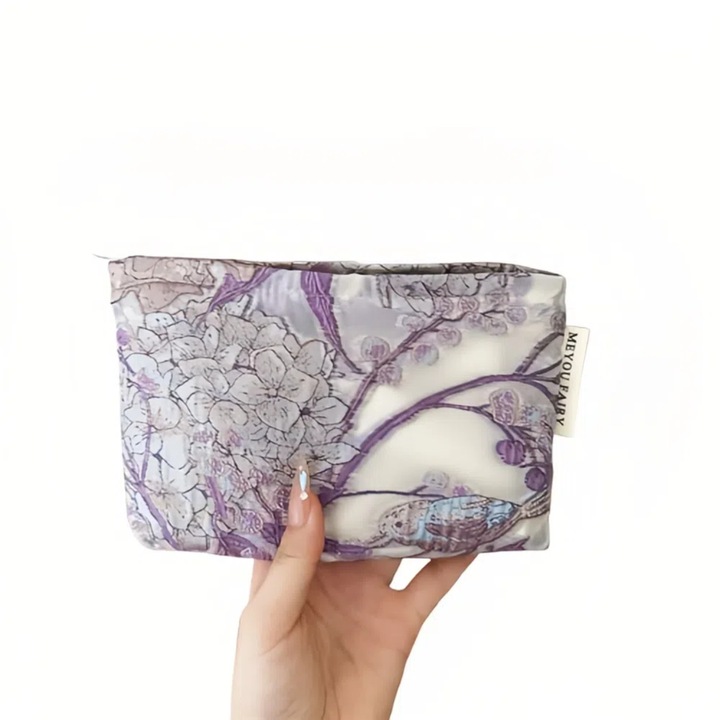 Geanta de machiaj draguta, geanta de toaleta de calatorie cu fermoar, geanta de machiaj